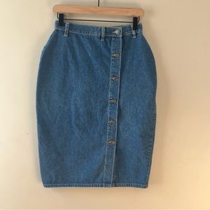 BACCINI Asymmetrical Denim Pencil Skirt